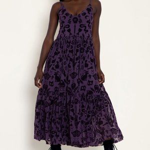 WITCH'S ALTAR PURPLE SHEER MIDAXI DRESS
